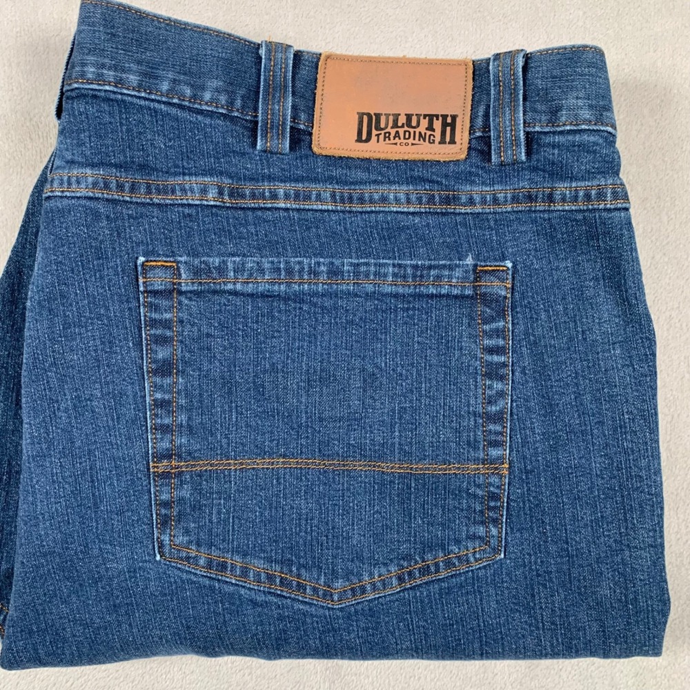 Duluth Trading Co Flex Weekender Jeans Mens 48x32 Blue Relaxed Fit Denim